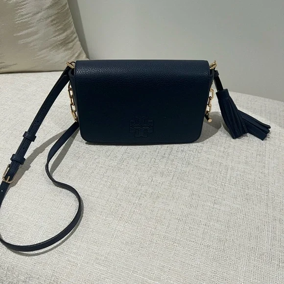 Tory Burch Navy Crossbody Bag with Tassel - Picture 1 of 3